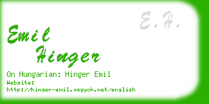 emil hinger business card